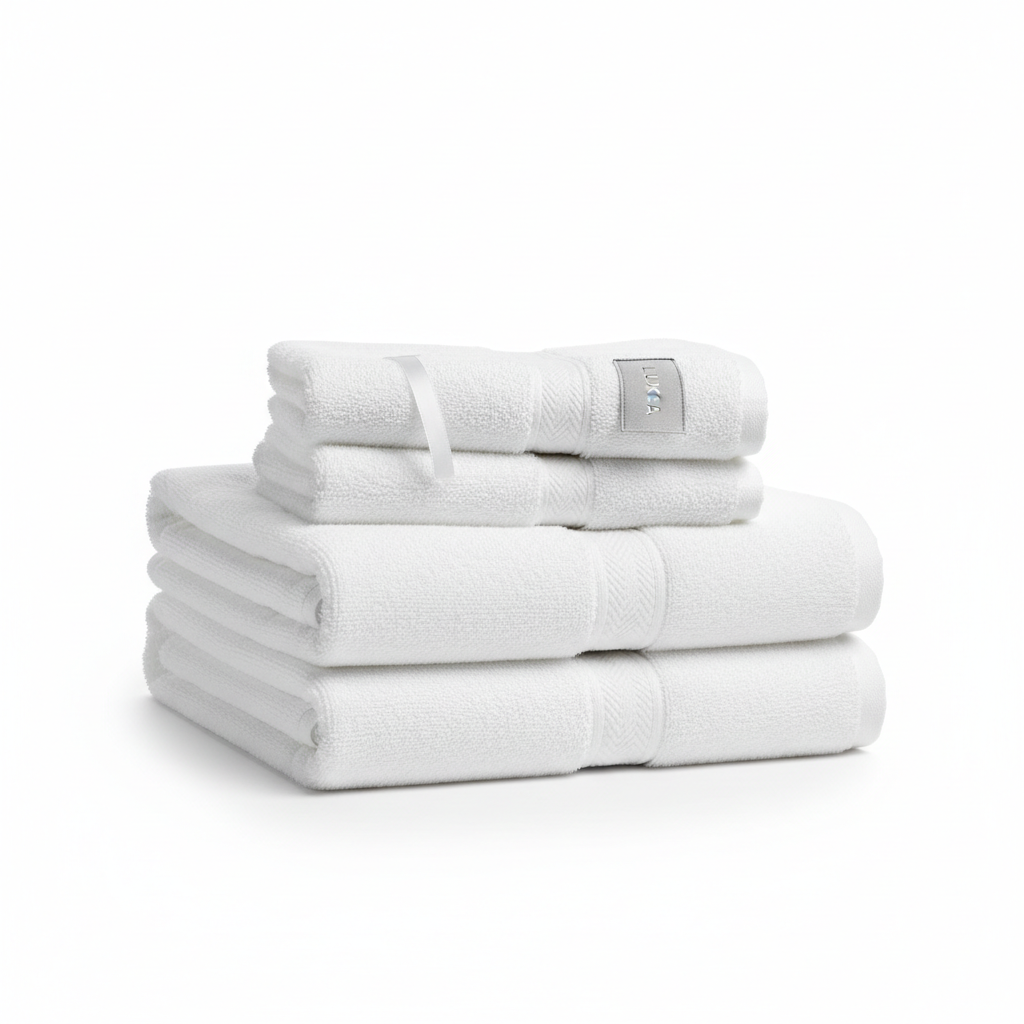 Premium White Cotton Bath Towels